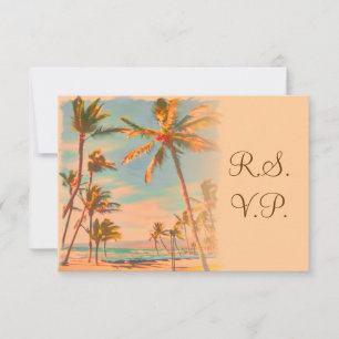 PixDezines rsvp Beach Scence/Aloha/Luau Kaartje