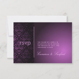 PixDezines RSVP Bijoux Damask/pruim Kaartje