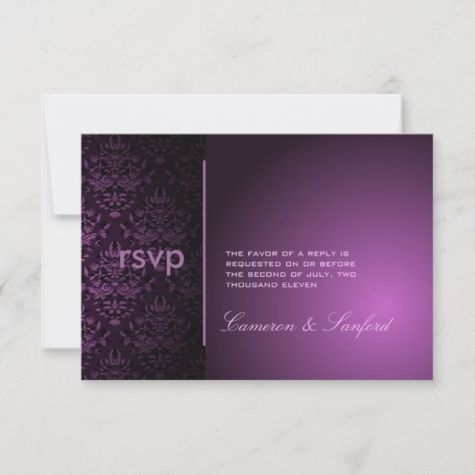 PixDezines RSVP Bijoux Damassé/prune (Devant)