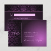 PixDezines RSVP Bijoux Damassé/prune (Devant / Derrière)