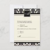 PixDezines rsvp Black Flora Damask/DIY kleur Kaartje (Achterkant)