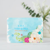 PixDezines rsvp bleu+orange hibiscus (Debout devant)