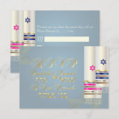 PixDezines RSVP Blue/Pink Tallits/B'nai Mitzvah (Devant / Derrière)