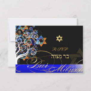 PixDezines Rsvp Boom des Levens Mitzvah/Champagne Kaartje