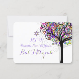 PixDezines RSVP-BOOM VAN LIFE BAT MITZVAH/PAARS RSVP Kaartje