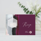 PixDezines RSVP Burgundy Aquarelle Bat mitzvah ✡ (Debout devant)