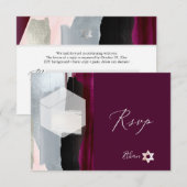 PixDezines RSVP Burgundy Aquarelle Bat mitzvah ✡ (Devant / Derrière)