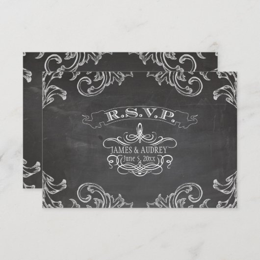 PixDezines rsvp chalkboard/rococo (Devant / Derrière)