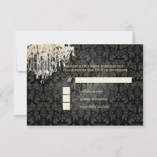 PixDezines RSVP Chandelier noir + blanc (Dos)