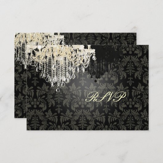 PixDezines RSVP Chandelier noir + blanc (Devant / Derrière)