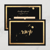 PixDezines RSVP Classique Or Faux / DIY Couleur (Devant / Derrière)