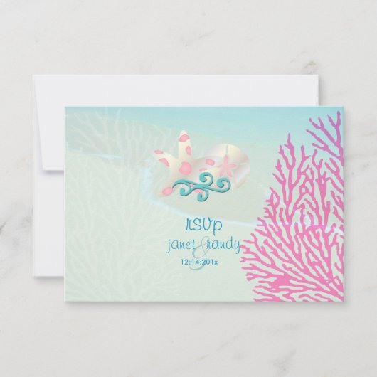 PixDezines rsvp corail rose+starfish, beach party (Devant)
