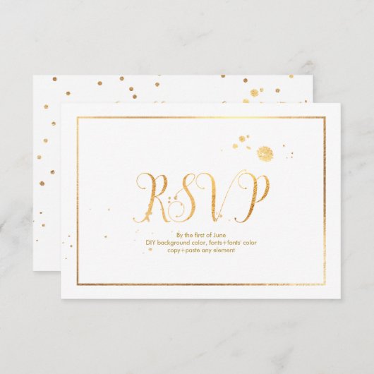 PixDezines RSVP Dazzled/Faux Gold/do-it-yourself A (Devant / Derrière)