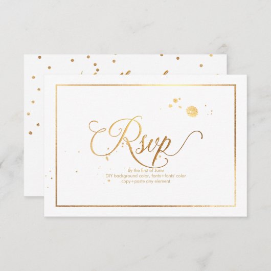 PixDezines RSVP Dazzled/Faux Gold/do-it-yourself A (Devant / Derrière)