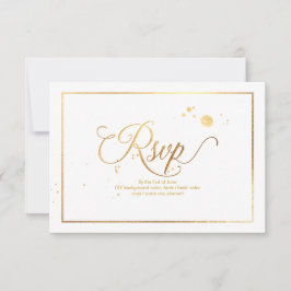 PixDezines RSVP Dazzled Faux Gold Marble Confetti Kaartje