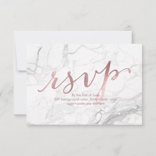 PixDezines RSVP Dazzled/Faux Rose Gold/Marble (Devant)