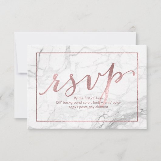 PixDezines RSVP Dazzled/Faux Rose Gold/Marble (Devant)