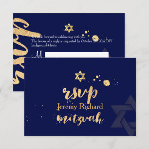 PixDezines rsvp DIY-kleur, Bar Mitzvah Kaart