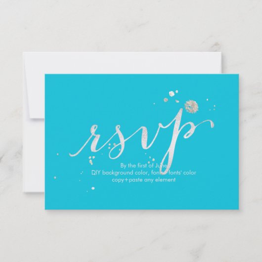 PixDezines RSVP Ébloui/Faux Or Blanc (Devant)