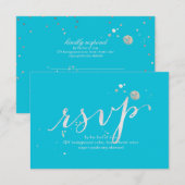 PixDezines RSVP Ébloui/Faux Or Blanc (Devant / Derrière)