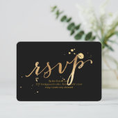 PixDezines RSVP Ébloui/Faux Or/ Fond Bricolage (Debout devant)