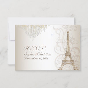 PixDezines RSVP Faux Bronze Eiffel Tower/Champagne
