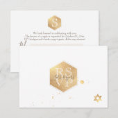 PixDezines RSVP Faux Gold Honeycomb Bar Mitzvah ✡ (Devant / Derrière)
