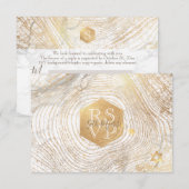 PixDezines RSVP Faux Gold Tree Rings Bar Mitzvah ✡ (Devant / Derrière)
