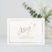 PixDezines RSVP Faux Gold Veins Marbre Confetti (Debout devant)