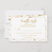 PixDezines RSVP Faux Gold Veins Marbre Confetti (Dos)