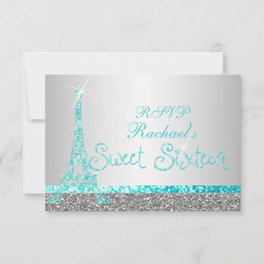 PixDezines rsvp faux parties scintillant eiffel/sw (Devant)
