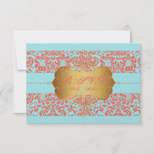 PixDezines rsvp Fidora Damask Kaartje