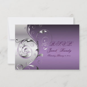 PixDezines rsvp Filigree+swirls/silver+lavender