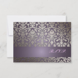 PixDezines rsvp Flora Damask/plum Kaartje