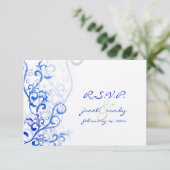 PixDezines rsvp Flourish/tournois feuille/bleu (Debout devant)