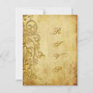 PixDezines rsvp gilded gold swirls Kaartje
