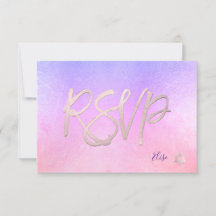 PixDezines RSVP H2 Ombre Paars+Roze Bat Mitzvah ✡