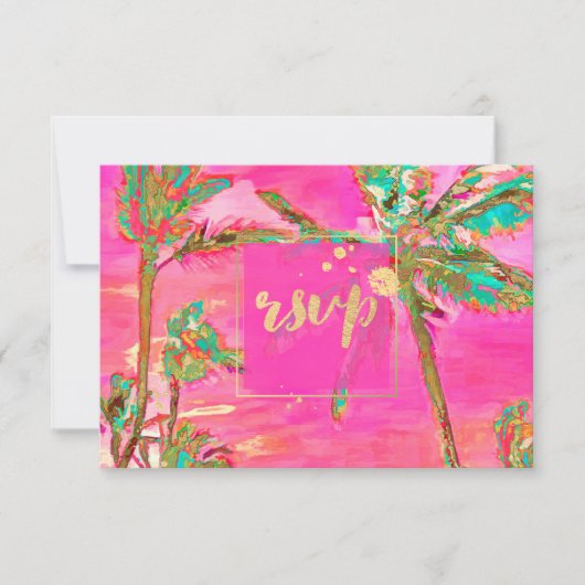 PixDezines RSVP Hawaiian Beach/Roze (Voorkant)