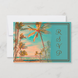 PixDezines rsvp hawaiian strand/blauwgroen Kaartje