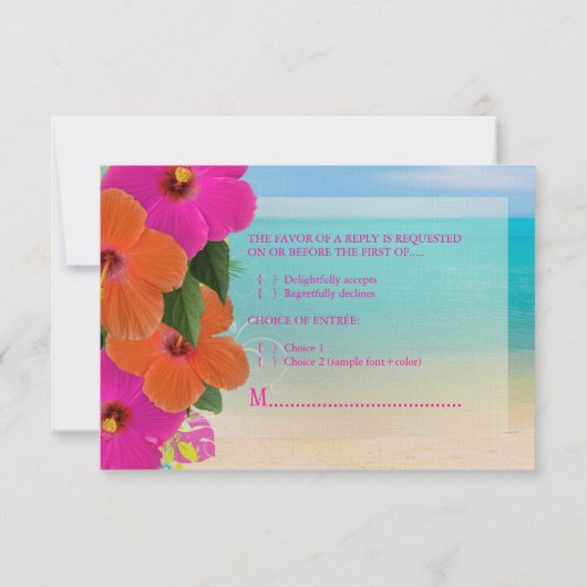 PixDezines rsvp hibiscus+fern (Achterkant)