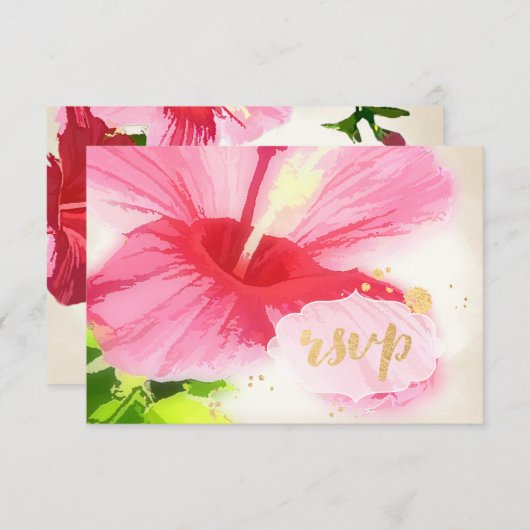 PixDezines rsvp hibiscus/luau/faux parchemin (Devant / Derrière)