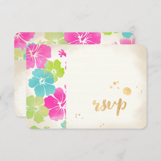 PixDezines rsvp hibiscus/luau/faux parchemin (Devant / Derrière)