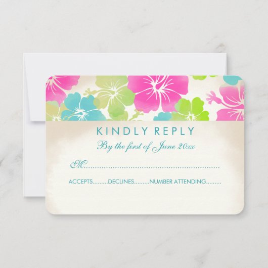 PixDezines rsvp hibiscus/luau/faux parchemin (Dos)