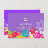 PixDezines rsvp hibiscus/Mitzvah/diy background (Voorkant / Achterkant)