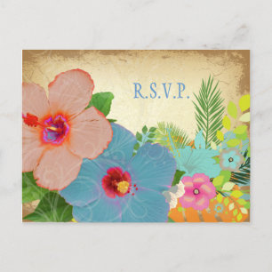 PixDezines RSVP, hibiscus, vereisen 5x7 uitnodigin Uitnodiging Briefkaart