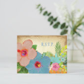 PixDezines RSVP, hibiscus, vereisen 5x7 uitnodigin Uitnodiging Briefkaart (Staand voorkant)