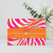 PixDezines rsvp Hot rose+Orange Zebra, Bat mitzvah (Debout devant)