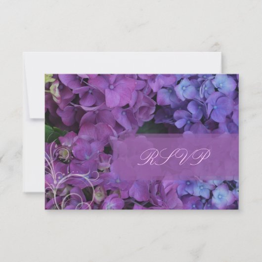 PixDezines RSVP Hydrangea, blauw Kaartje (Voorkant)