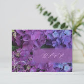 PixDezines RSVP Hydrangea, blauw Kaartje (Staand voorkant)