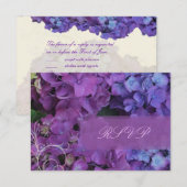 PixDezines RSVP Hydrangea, blauw Kaartje (Voorkant / Achterkant)